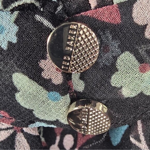 NWT TED BAKER LONDON Marcila Hazel High Neck Wide Leg Floral Jumpsuit Sz 1(S) - Picture 13 of 16